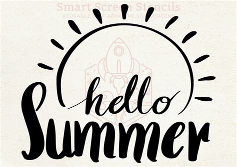 Hello Summer Silkscreen Stencil Reusable Self Adhesive Etsy