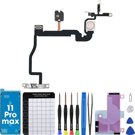 Dgscsmy For Iphone 11 Pro Max Power Button Flash Light Flex Cable Replacement Oem On