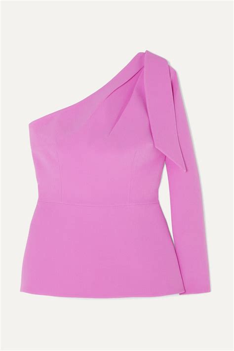 Buy Safiyaa Rosita One Shoulder Stretch Crepe Peplum Top Pink At 50