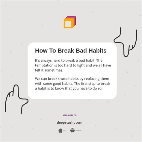 How To Break Bad Habits Deepstash