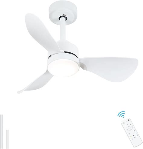 Nsleaiy White Ceiling Fan With Light 29 Inch Small Ceiling