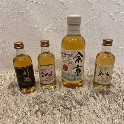 未開栓 ミニボトル 4本まとめ 竹鶴 50ml 43 宮城峡 50ml 45 余市 180ml 43 余市50ml 45 ウイスキー