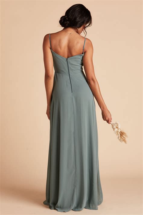 Devin Convertible Chiffon Bridesmaid Dress In Sea Glass Birdy Grey