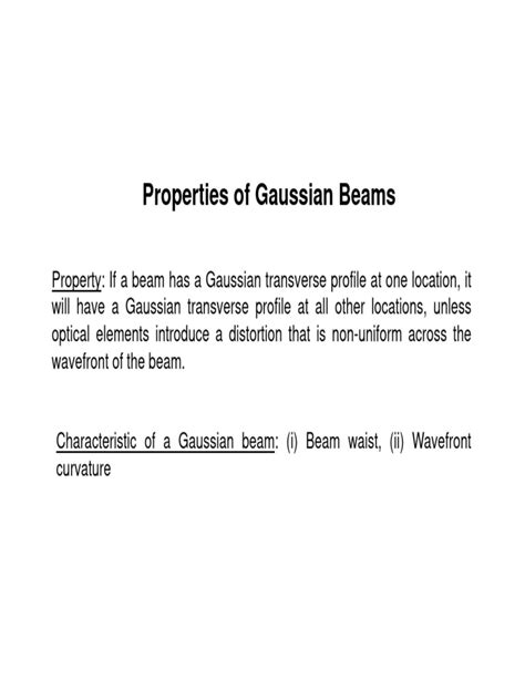 Gaussian Beam | PDF | Materials Science | Electromagnetism