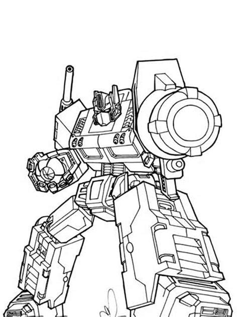 Coloriage Optimus Prime Avec Un Pistolet Télécharger Et Imprimer