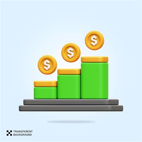 Premium PSD Psd 3d Finance Profit Graph Icon