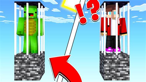 Jj And Mikey Got Trapped In Sky Prison In Minecraft Maizen Youtube