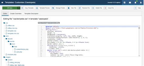 Joomla Tutorials How To Edit Template Files With Joomla Editor