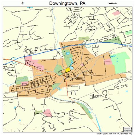 Downingtown Pennsylvania STREET & ROAD MAP PA atlas pos | eBay