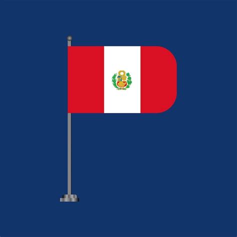 Ilustração Do Modelo De Bandeira Do Peru Vetor Premium