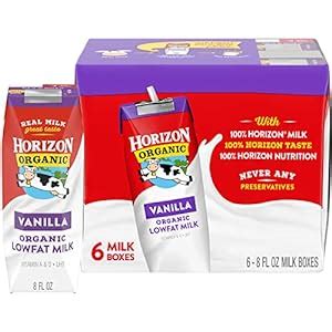 Amazon Horizon Organic Shelf Stable Lowfat Milk Boxes Vanilla