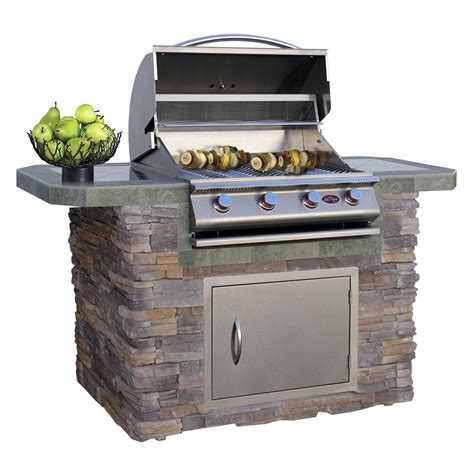 Cal Flame 6 Natural Stone And Tile Grill Island With 4 Burner