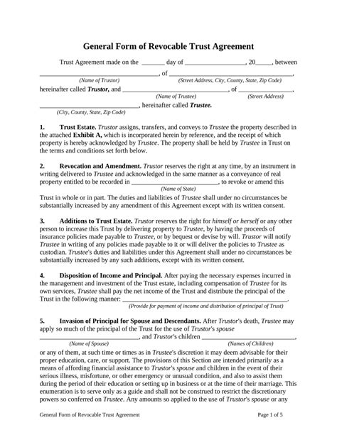 Revocable Trust Agreement Fill Out Sign Online Dochub