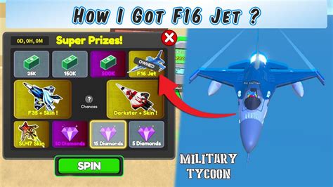 How To Get F16 Jet In Spin To Win Military Tycoon Roblox YouTube