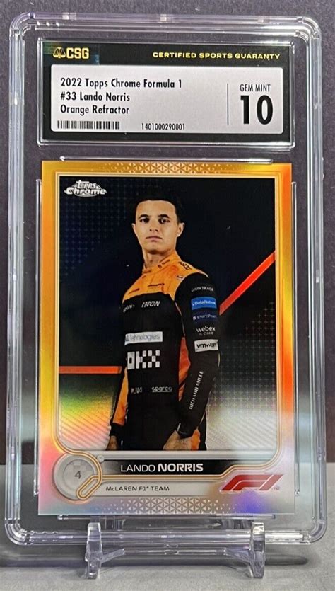 Topps Chrome Formula Lando Norris Orange Refractor Csg Graded