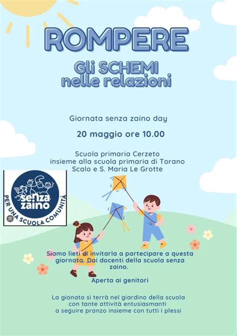 Senza Zaino Day Scuola Primaria Di Cerzeto I C Torano Castello