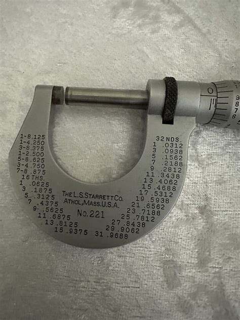 Vintage L S Starrett Model No 221 Micrometer EBay