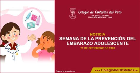 Semana De La Prevenci N Del Embarazo Adolescente Colegio De Obstetras