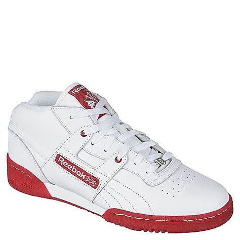 Reebox Workout Mid Red Ice Mens White And Red Athletic Lifestyle