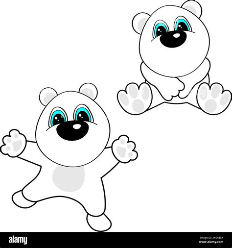 Cartoon Baby Polar Teddy Bear In Vector Format Stock Vector Image Art