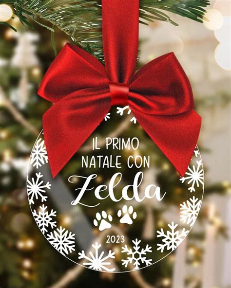 Pallina Di Natale In Plexiglass Trasparente Personalizzata Con Nome