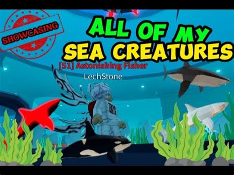 Showing All Of My Sea Creatures In Fishing Simulator Youtube