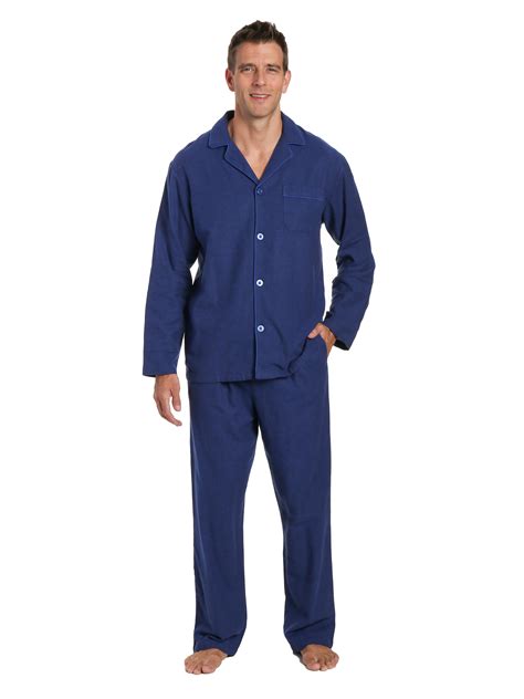 Mens 100 Cotton Flannel Pajama Set Herringbone Navy Flannelpeople