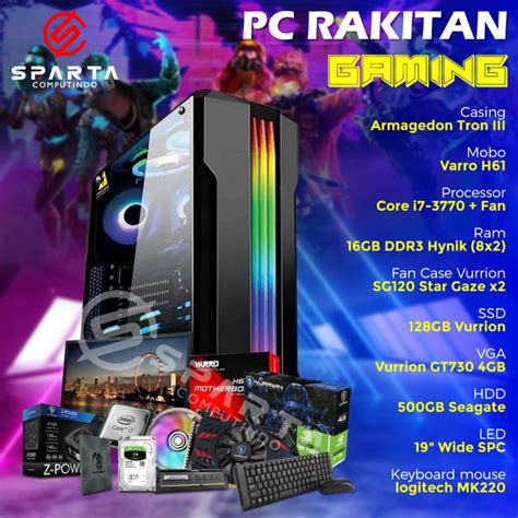 Jual PAKETAN PC RAKITAN GAMING NEW CORE I7 RAM 16GB DOBEL STORAGE VGA