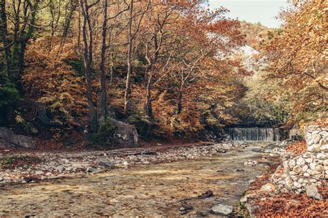 Waterfall at Loutra Pozar Thermal Baths | Stock image | Colourbox