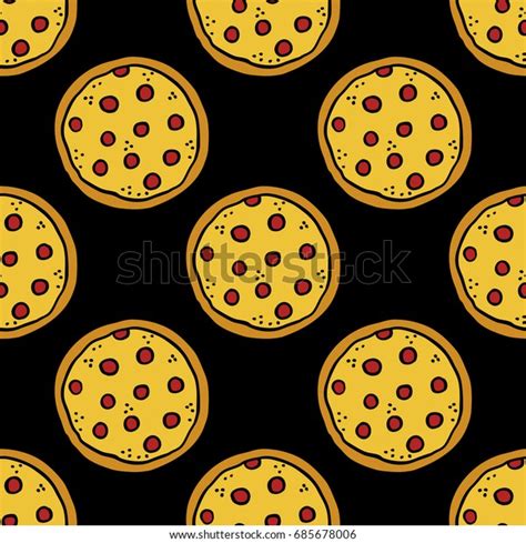 Pizza Seamless Doodle Pattern Stock Vector Royalty Free 685678006