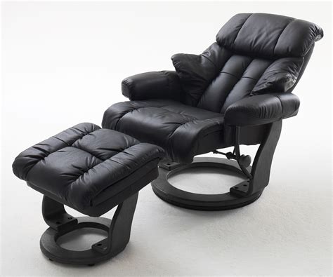 Fauteuil Relax Avec Repose Pied CALGARY Ton Noir 426890 4