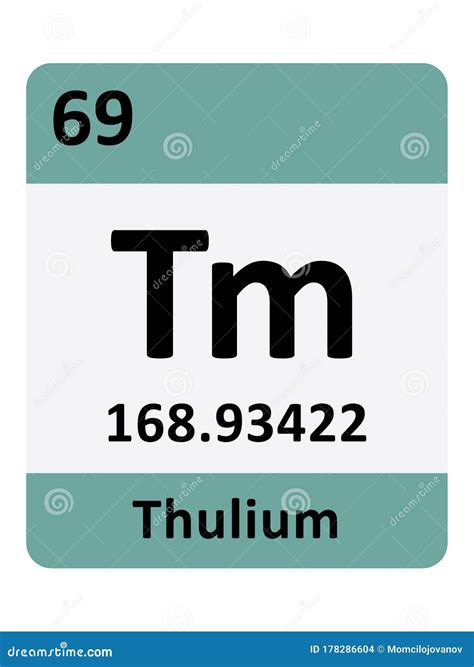 Periodic Table Symbol Of Thulium Stock Vector Illustration Of