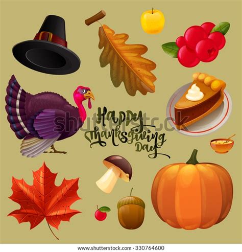 Vector Thanksgiving Day Symbols Stock Vector (Royalty Free) 330764600