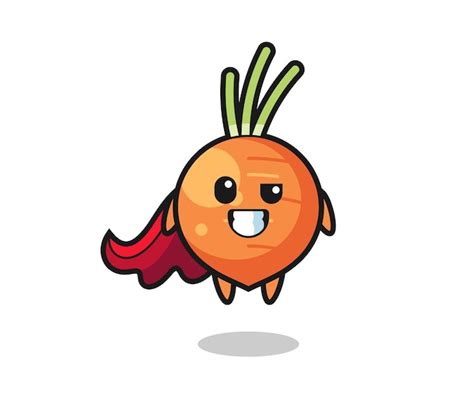 Premium Vector The Cute Carrot Character As A Flying Superhero