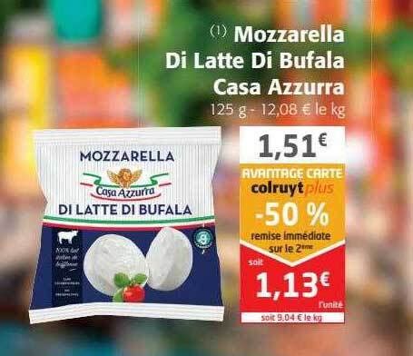 Promo Mozzarella Di Latte De Bufala Casa Azzurra Chez Colruyt