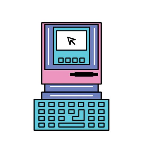 computer retro futuristic 10316732 Vector Art at Vecteezy