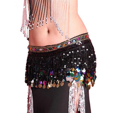 Buy Women Belly Dance Wrap Bellydance Coin Belt Velvet Tribal Dance