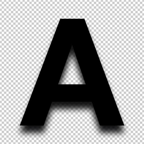 Black And White Letter With Shadow On Transparent Background Png