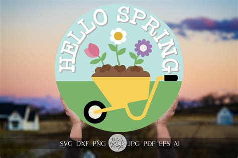 Hello Spring Svg Spring Welcome Svg Welcome Spring Svg Spring Door