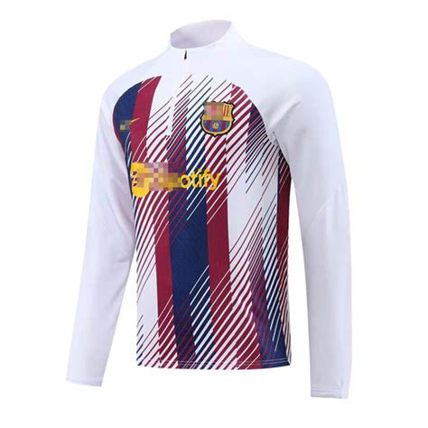 Sudadera Entrenamiento Barcelona Blanco Azul Rojo Futboloo