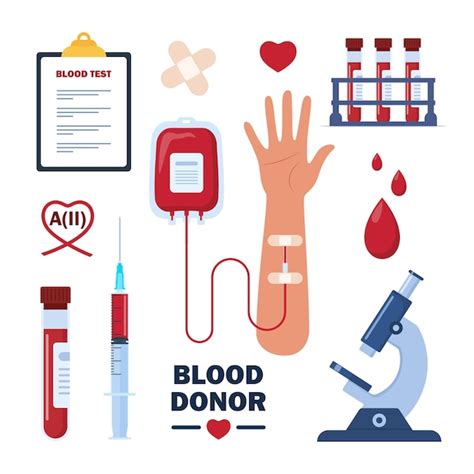 Premium Vector Blood Transfusion Blood Donation Set Hematology Icons