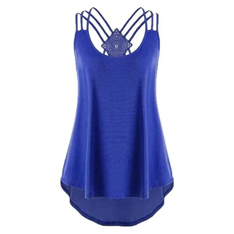 2018 New Womens Blouse Tee Lace T Shirts Vest Summer Sexy Vests Fashion Camisole Top Sleeveless