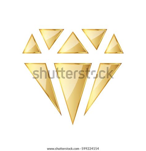 Golden Diamond Icon Vector Illustration Golden Stock Vector Royalty