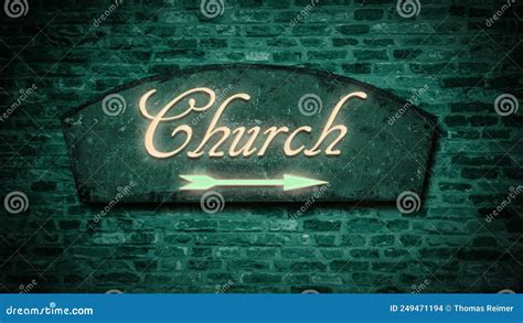 Street Sign to Church stock photo. Image of shield, christianity - 249471194