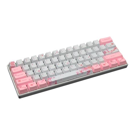 Buy ZMX Mechanical Keyboard Pink Cherry Blossom Keys Hot Swappable Compact Mechanical