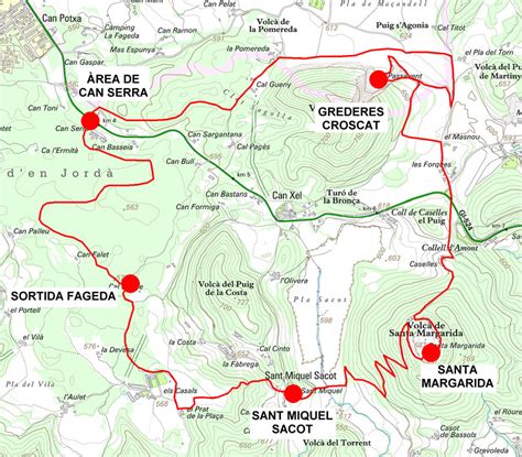 Planol de la ruta Parc Natural de la Zona VolcÃ nica de la Garrotxa