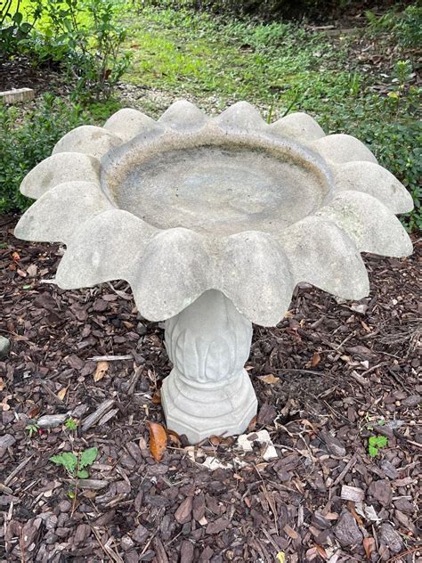 Cement Bird Bath EstateSales Org