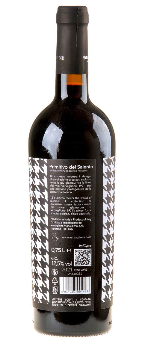 Varvaglione Primitivo Del Salento 12 E Mezzo 2021 Vinocentral De