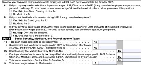 Schedule H Form 1040 Household Employment Taxes