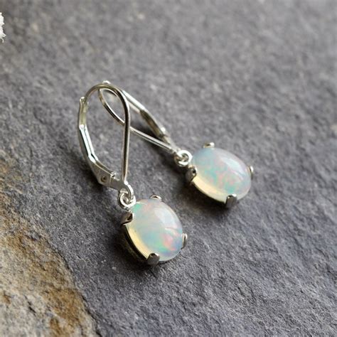 Natural Ethiopian Opal Earrings Sterling Silver Earrings Etsy